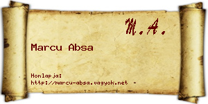 Marcu Absa névjegykártya